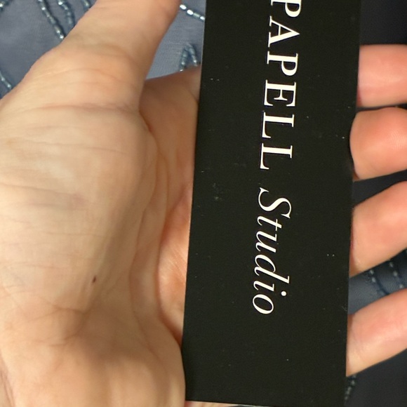 Adrianna Papell Beaded Dusty Blue Gray Floral Party Cocktail Short Dress Sz 6 - Picture 6 of 7